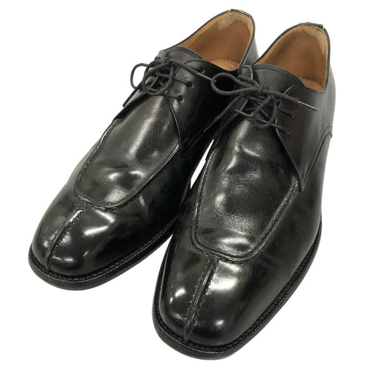 ヤンコ レザーシューズ スプリットトゥ Uチップ メンズ サイズ8 ブラック YANKO 約26.5cm【AFC47】