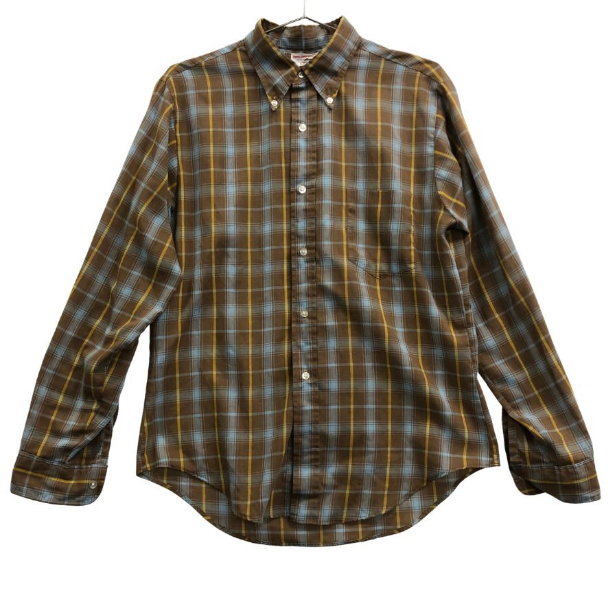 美品◆ジェーシーペニー 70S ボタンダウンシャツ Permanent Press チェック サイズM メンズ J.C.Penney 【AFB12】