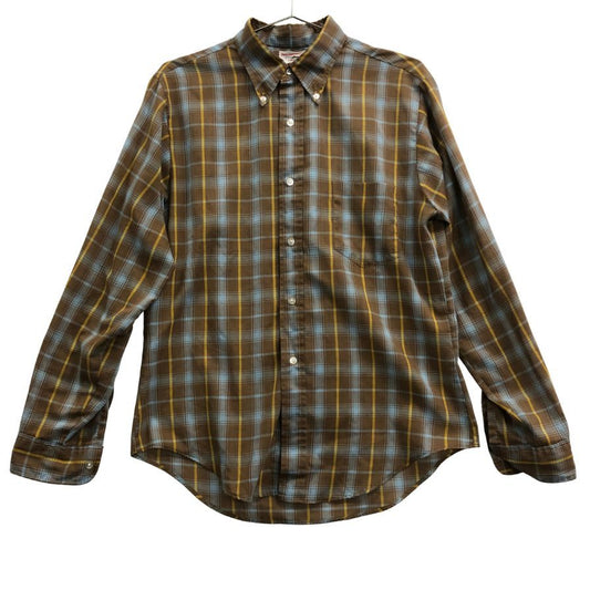 美品◆ジェーシーペニー 70S ボタンダウンシャツ Permanent Press チェック サイズM メンズ J.C.Penney 【AFB12】