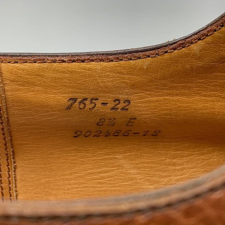 ジェイエムウエストン レザーシューズ 765-22 ストレートチップ 旧ロゴ シボレザー ブラウン メンズ サイズ8.5E J.M.Weston ビジネスシューズ 約27.0cm【LA】【中古】