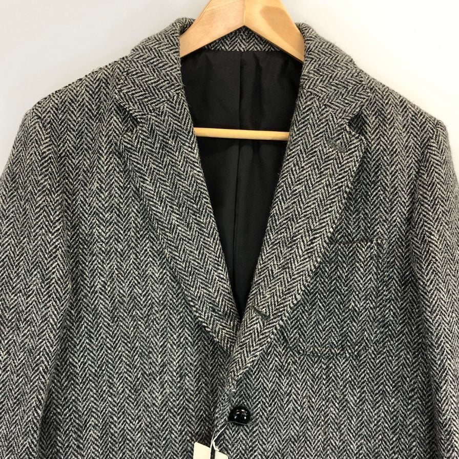新品同様◆コレクティブ ハリスツイード テーラードジャケット ツイード ウール ヘリンボーン グレー メンズ サイズ2 Collective Harris Tweed 【AFA14】