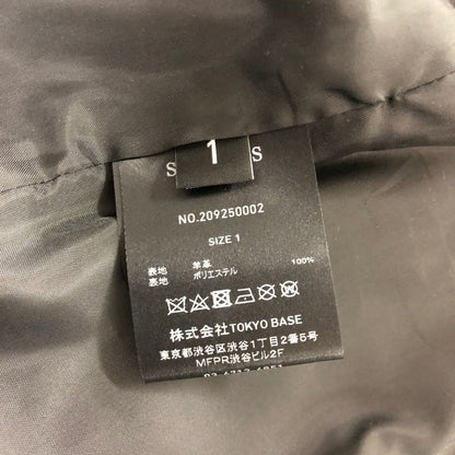 美品◆ステュディオス ダブルライダースジャケット ラムレザー ブラック レディース サイズ1 STUDIOUS 【AFG1】