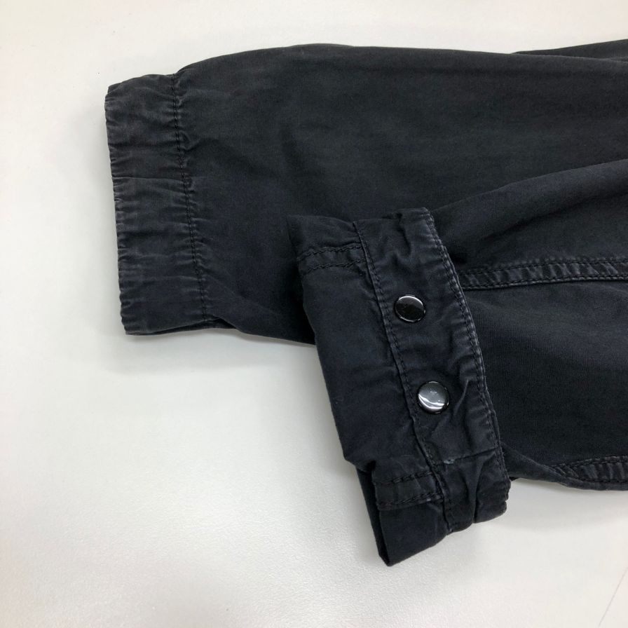 美品◆ストーンアイランド 21SS ガーメントダイ ワークシャツ ブラック メンズ サイズM Stone Island 【AFB18】