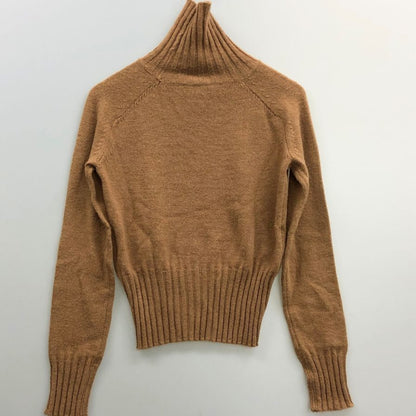 美品◆ドルチェ&ガッバーナ ニット タートルネック DG刺繍 アクリル レディース ブラウン サイズM DOLCE&GABBANA 【AFB11】