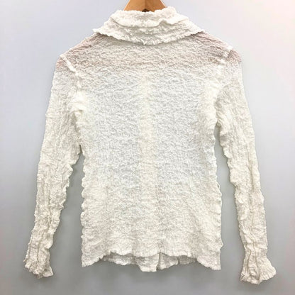 極美品◆ミー イッセイミヤケ カーディガン MI84FK128 レディース サイズ フリー ホワイト me ISSEY MIYAKE 【AFB26】