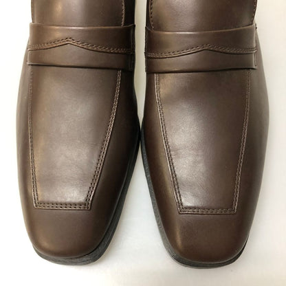 バーバリー コインローファー カーフ スクエアトゥ メンズ ブラウン サイズ24.5cm BURBERRY 約24.5cm【AFD6】