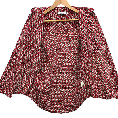 中古◆モスキーノ 半袖 柄シャツ レディース  サイズM  レッド  MOSCHINO 【AFB29】
