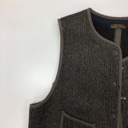 極美品◆ブラウンズビーチ ビーチクロスベスト フルカウント コットン×ウール グレー系 サイズ40 メンズ Brown's BEACH 【AFB28】