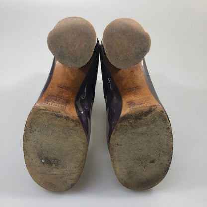 メゾン マルジェラ ブーツ ヒール 変形 メタリック ジップ 39WU0139 パープル サイズ41 レディース Maison Margiela 約26.0cm【AFC52】
