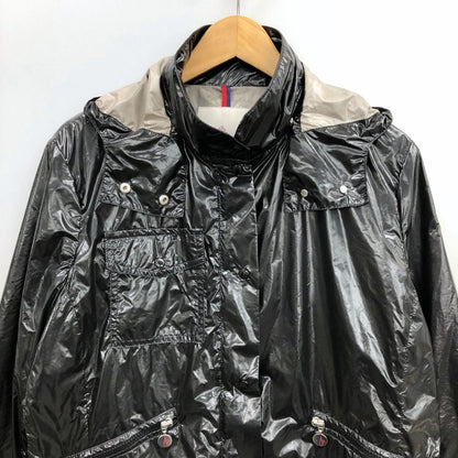 中古◆モンクレール ナイロンフーディージャケット MATERIAL STOFF ハンガリー製 レディース サイズ5 ブラック MONCLER 【AFB17】