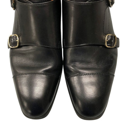 サントーニ レザーシューズ ダブルモンク 14445 メンズ サイズ5.5 ブラック Santoni 約24.5cm【AFD7】
