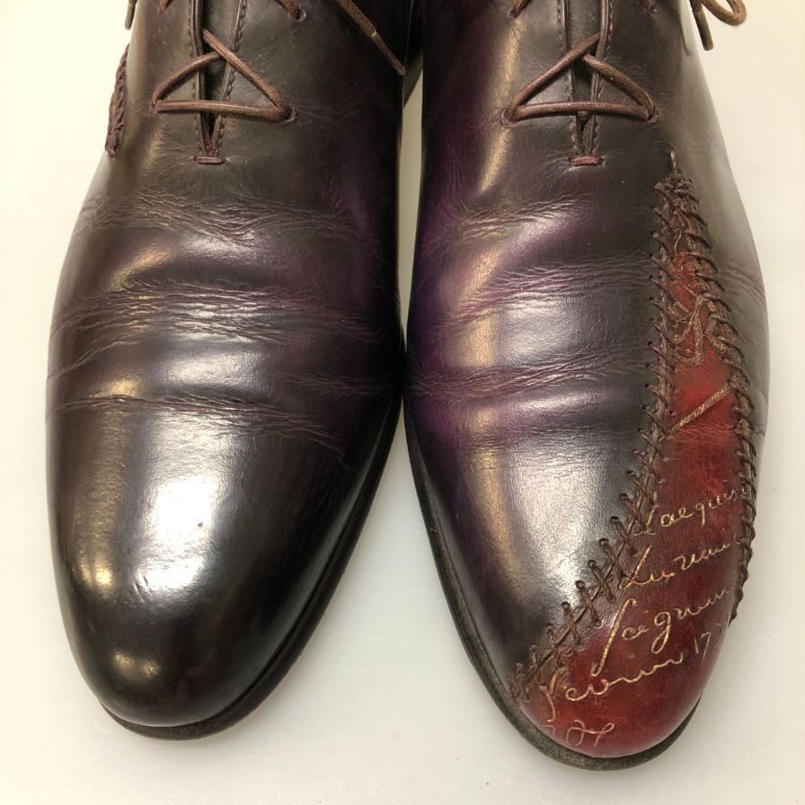 ベルルッティ オルガ期 カリグラフィ ラピエセ ルプリゼ シューズ パープル メンズ サイズ7  Berluti 約25.5cm【AFC35】