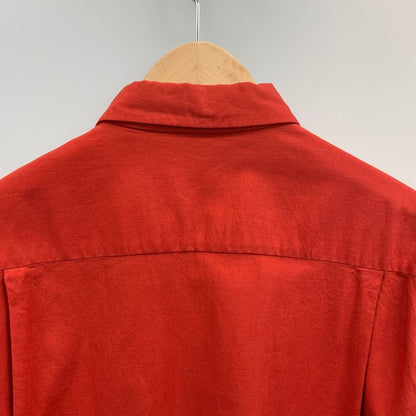 美品◆アロー 50S 長袖開襟シャツ ヴィンテージ 盾タグ SANFORIZED レッド レーヨン混 メンズ サイズ15 ARROW 【AFB41】