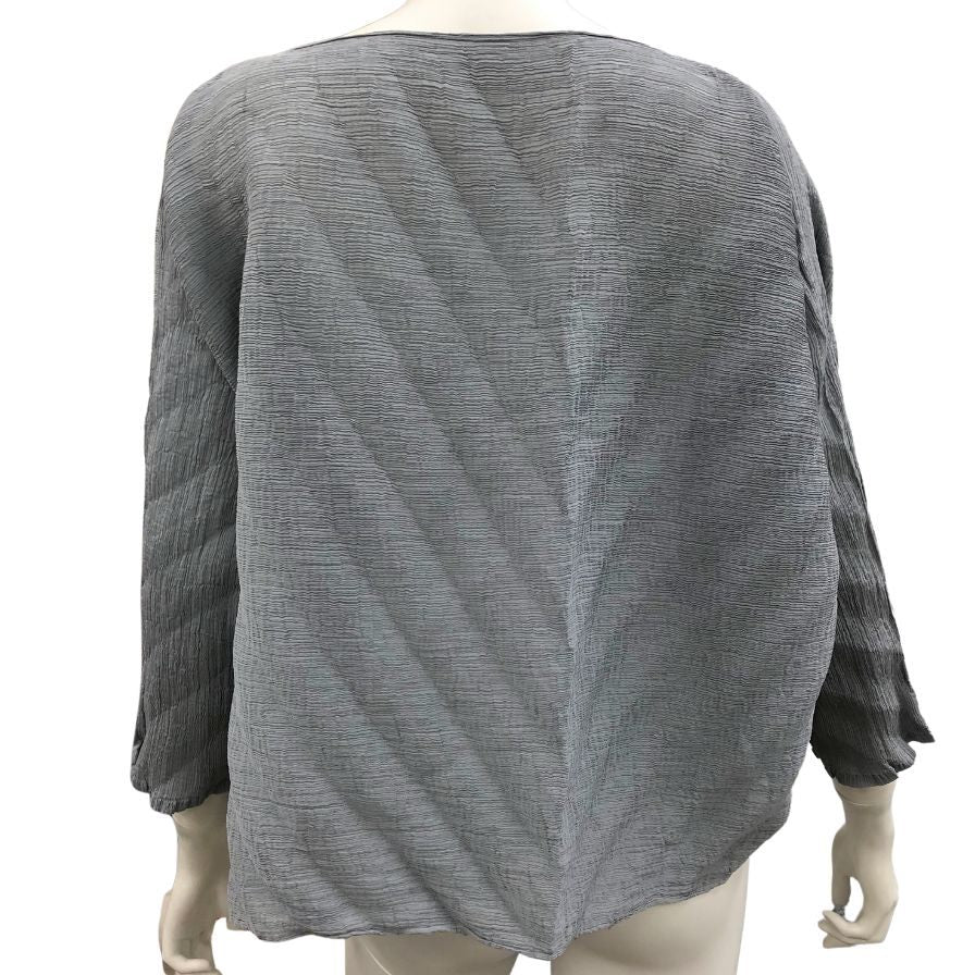 極美品◆ミー イッセイミヤケ カーディガン MI83FO282 レディース サイズ フリー グレー me ISSEY MIYAKE 【AFB14】