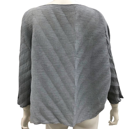 極美品◆ミー イッセイミヤケ カーディガン MI83FO282 レディース サイズ フリー グレー me ISSEY MIYAKE 【AFB14】