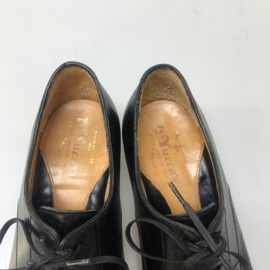 レユッカス プレーントゥ ダービー カーフ ブラック メンズ サイズ40 Le Yucca's ビジネスシューズ 約25.0cm【LA】【中古】