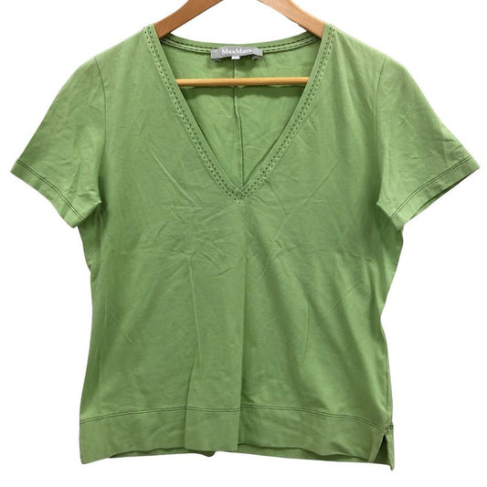 美品◆マックスマーラ 半袖トップス トップス Tシャツ 襟元ステッチ レディース サイズM グリーン MaxMara 【AFB5】