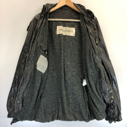 中古■ジョルジオ ブラート レザーコート ラム ブラック サイズ46 メンズ  giorgio brato 【AFA15】