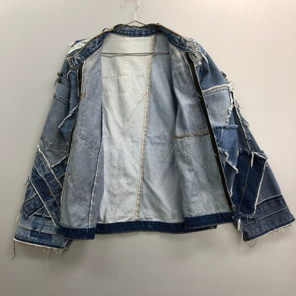 美品◆ノーブランド 再構築 リメイク デニム ジャケット ブルー サイズ不明 【AFB36】