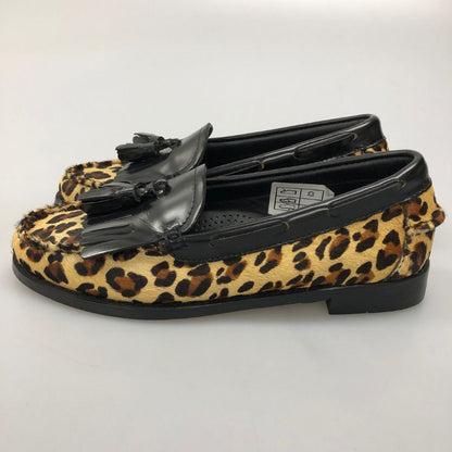 ジーエイチバス ローファー ウィージャンズ タッセル レオパード サイズ4.5 ブラック系 G.H.Bass&Co. WEEJUNS LARSON 約23.5cm【AFD15-2】