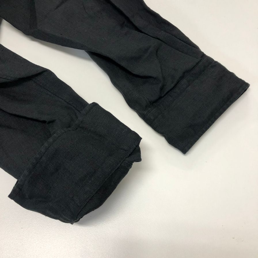 美品◆シンヤ オフィシャル リネンシャツ ブラック メンズ サイズ3 SHINYA OFFICIAL 【AFB2】