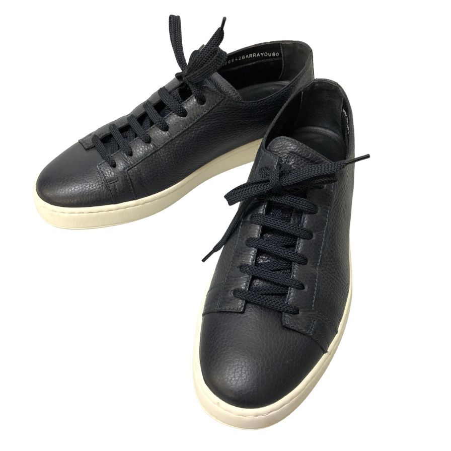サントーニ レザースニーカー グレインレザー メンズ ネイビー サイズUK8 Santoni 約27.0cm【AFC5】