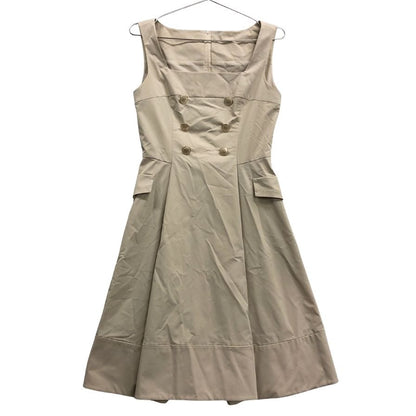 美品◆フォクシー ニューヨーク ノースリーブ 膝丈ワンピース アイボリー 40サイズ 28694-NAOFF409P FOXEY NEWYORK 【AFB24】