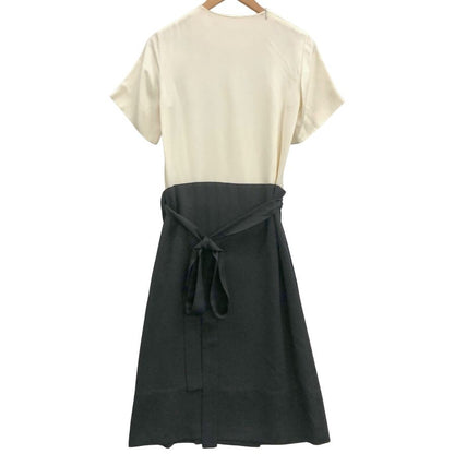 美品◆セリーヌ バイカラーワンピースドレス  国内正規品 MODELE DEPOSE 6Q33 4632 レディース サイズ34 ブラック×ホワイト CELINE 【AFB5】