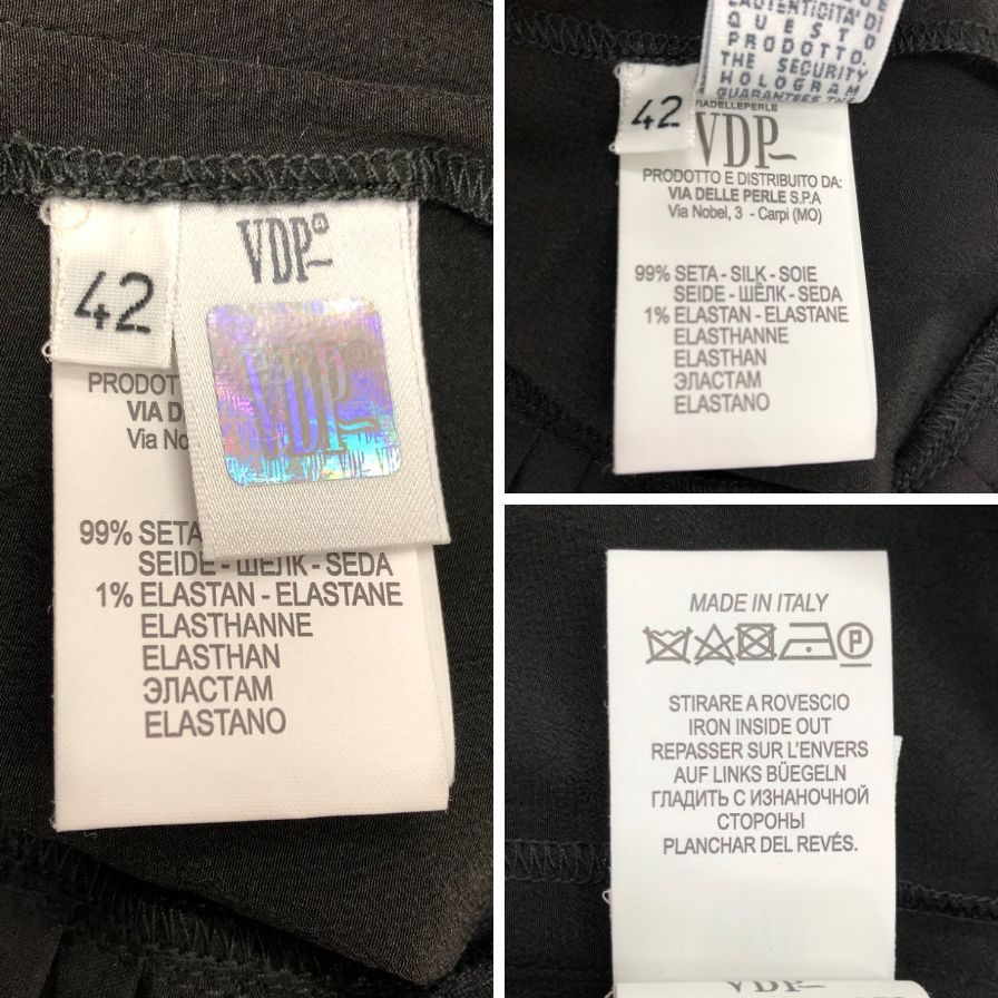 美品◆ヴィア デッレ ペルレ ノースリーブシャツ レディース ブラック スパンコール サイズ42 VIADELLEPERLE VDP COLLECTION 【AFB46】