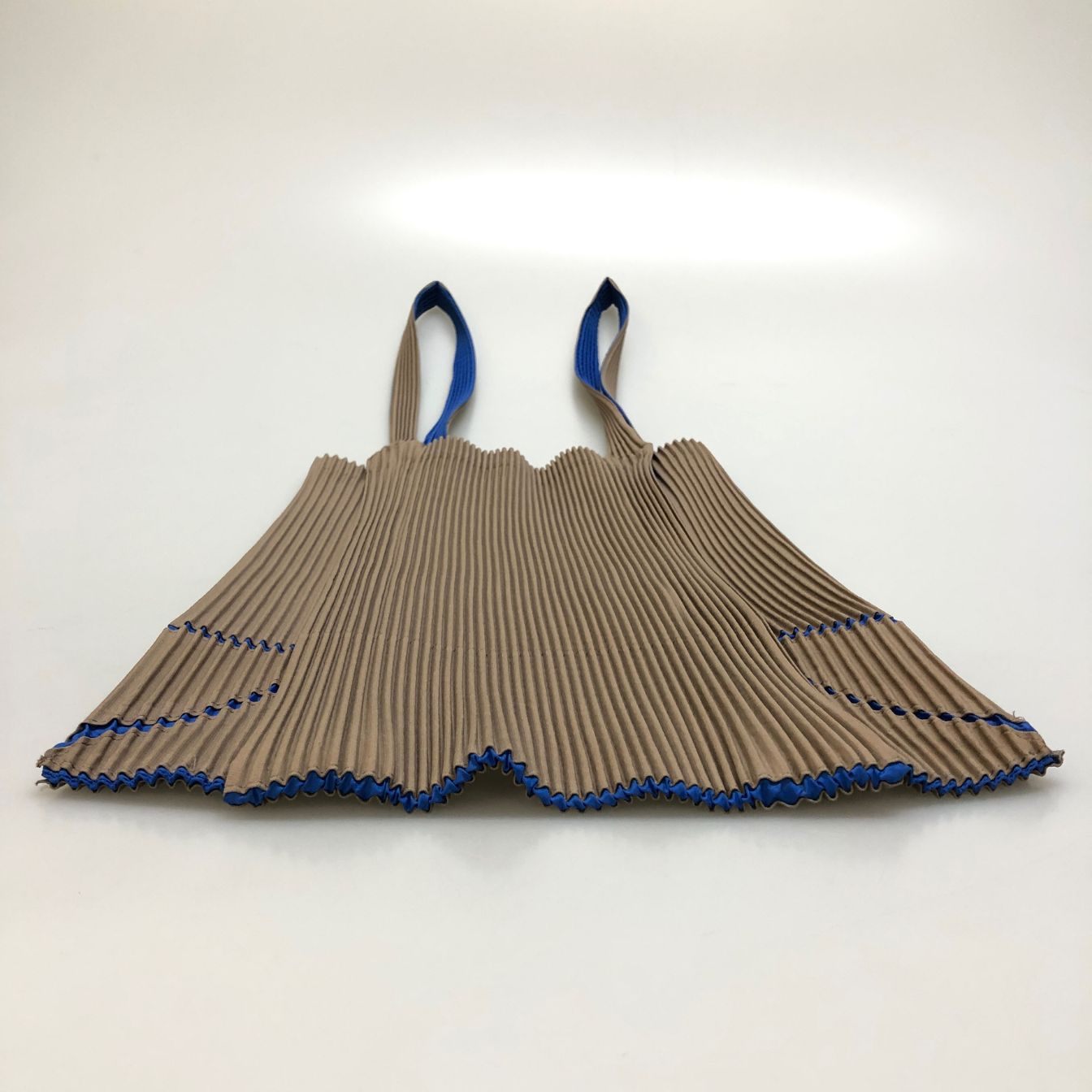 プリーツプリーズ トートバッグ ポリエステル  レディース ブラウン×ブルー PLEATS PLEASE【AFE6】