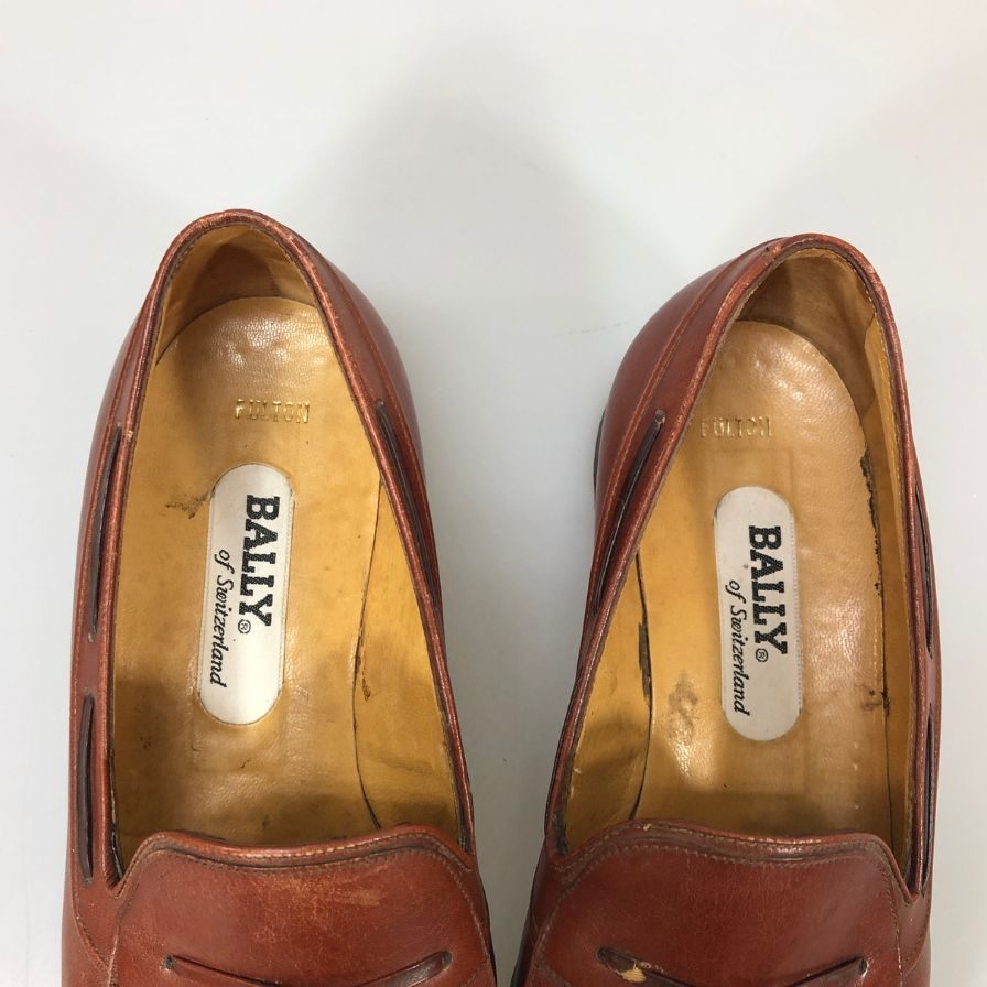 バリー キルト タッセル ローファー メンズ7E ブラウン BALLY 約25.5cm【AFC3】