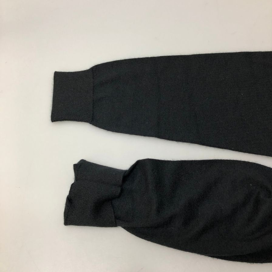 新品同様◆キャッシュ＆バルバ ポロカラーカーディガン ウーステッドカシミヤ 150 サイズ2 ブラック メンズ  IMWSW003 Cash&Barba 【AFB17】