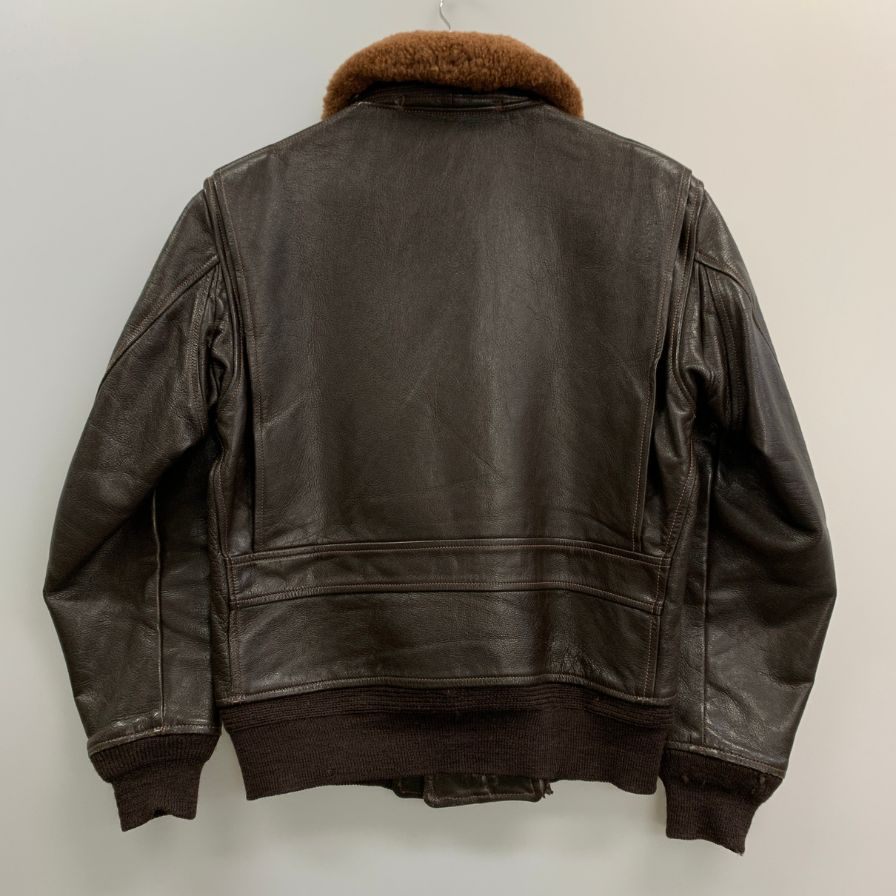 極美品◆ザリアルマッコイ フライトレザージャケット Type G-1 メンズ ブラウン サイズ38 THE REAL McCOY’S 【AFG1】