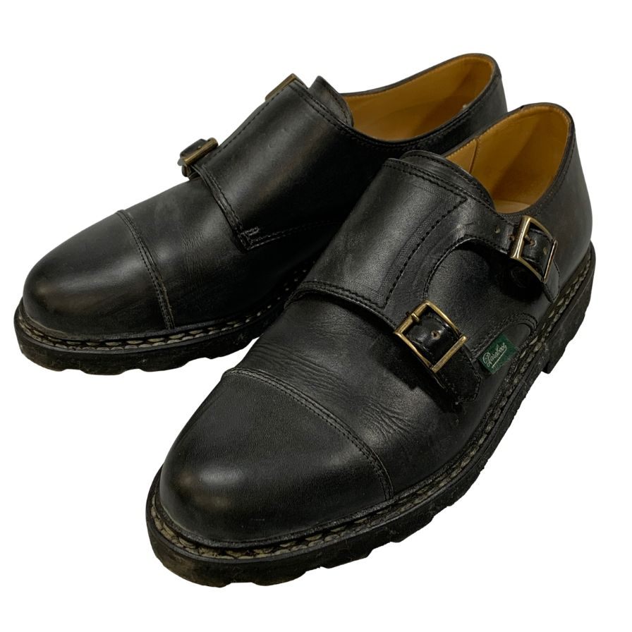 パラブーツ レザーシューズ ダブルモンクストラップ ウィリアム レザー メンズ サイズ6 ブラック Paraboot WILLIAM 約24.5cm【AFD9】