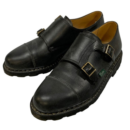 パラブーツ レザーシューズ ダブルモンクストラップ ウィリアム レザー メンズ サイズ6 ブラック Paraboot WILLIAM 約24.5cm【AFD9】
