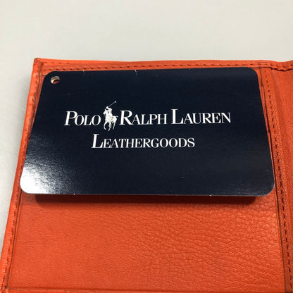 ポロ ラルフローレン レザー 二つ折り 財布 ロゴエンボス オレンジ POLO RALPH LAUREN【AFI10】