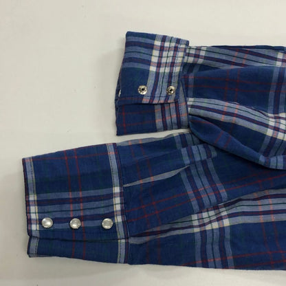 美品◆ラングラー 90S 長袖シャツ バングラデシュ製 ブルー メンズ サイズXL Wrangler 【AFB12】