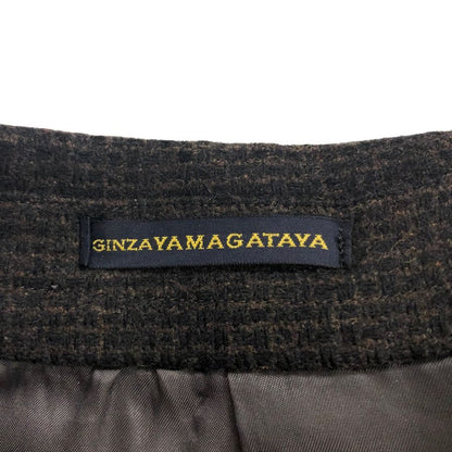 極美品◆銀座 山形屋 ステンカラーコート メンズ ウール ナイロン サイズCV.2343A5 ブラウン GINZA YAMAGATAYA 【AFA10】