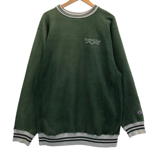 中古◆チャンピオン リバースウィーブ スウェット WHITWORTH COLLEGE グリーン メンズ サイズXXL Champion REVERSE WEAVE 【AFB18】