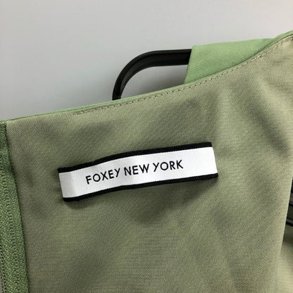 美品◆フォクシーニューヨーク ノースリーブフレアワンピース 34551-NA0FY106T レディース グリーン  サイズ40 FOXEY NEW YORK 【AFB36】