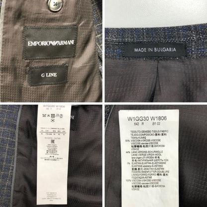 極美品◆エンポリオアルマーニ テーラードジャケット G LINE 2B チェック サイドベンツ メンズ サイズ50 EMPORIO ARMANI 【AFB6】