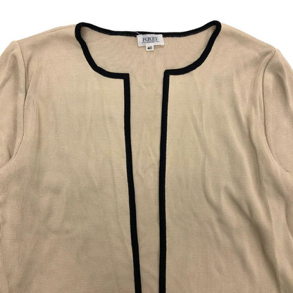 美品◆フォクシー ブティック カーディガン アンサンブル ボタンレス 羽織り 13290 ベージュ レディース サイズ40 FOXEY BOUTIQUE 【AFB4】