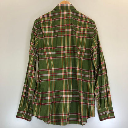 極美品◆プラダ 15SS チェックシャツ グリーン系 メンズ サイズ40 PRADA 【AFB4】