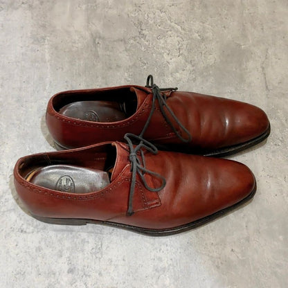 クロケット＆ジョーンズ シャドウェル プレーントゥ Ｖフロント バーガンディ サイズUK7.5D メンズ CROCKETT&JONES ビジネスシューズ 約26.0cm【LA】【中古】