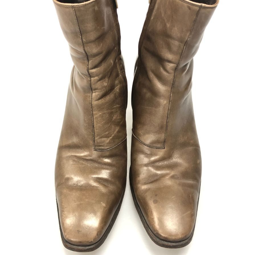 イヴ サンローラン レザー ブーツ ブラウン サイズ43 Yves Saint Laurent 約28.0cm【AFC47】