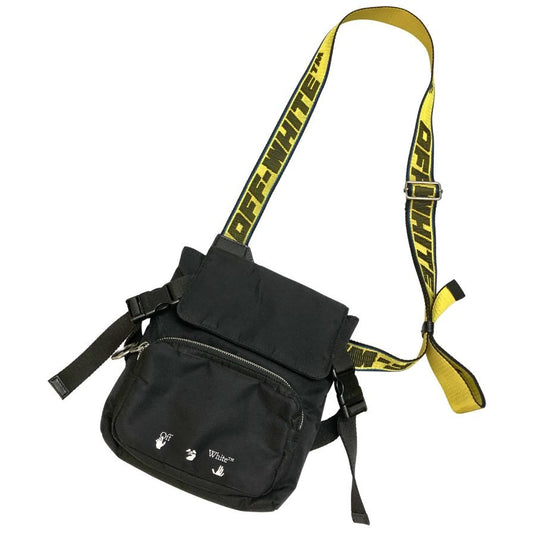 オフホワイト ショルダーバッグ  ナイロン ファスナー メンズ ブラック×イエロー  Off White【AFE6】