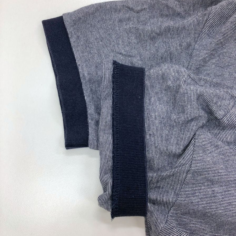 中古◆パーリーゲイツ ポロシャツ 半袖 切替 ボーダー プリント デザイン グレー メンズ サイズ4 PEARLY GATES 【AFB34】