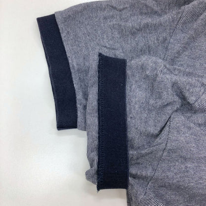 中古◆パーリーゲイツ ポロシャツ 半袖 切替 ボーダー プリント デザイン グレー メンズ サイズ4 PEARLY GATES 【AFB34】