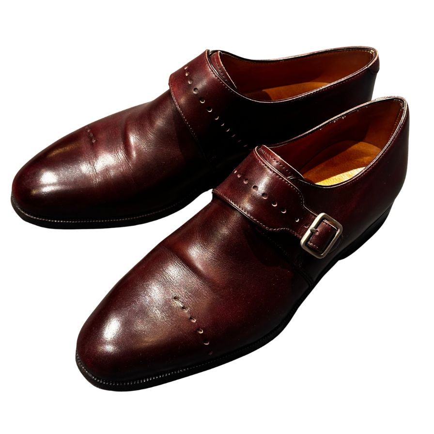 ベルルッティ レザーシューズ シングルモンク バーガンディ サイズUK7 メンズ BERLUTI ビジネスシューズ 約26.0cm【LA】【中古】