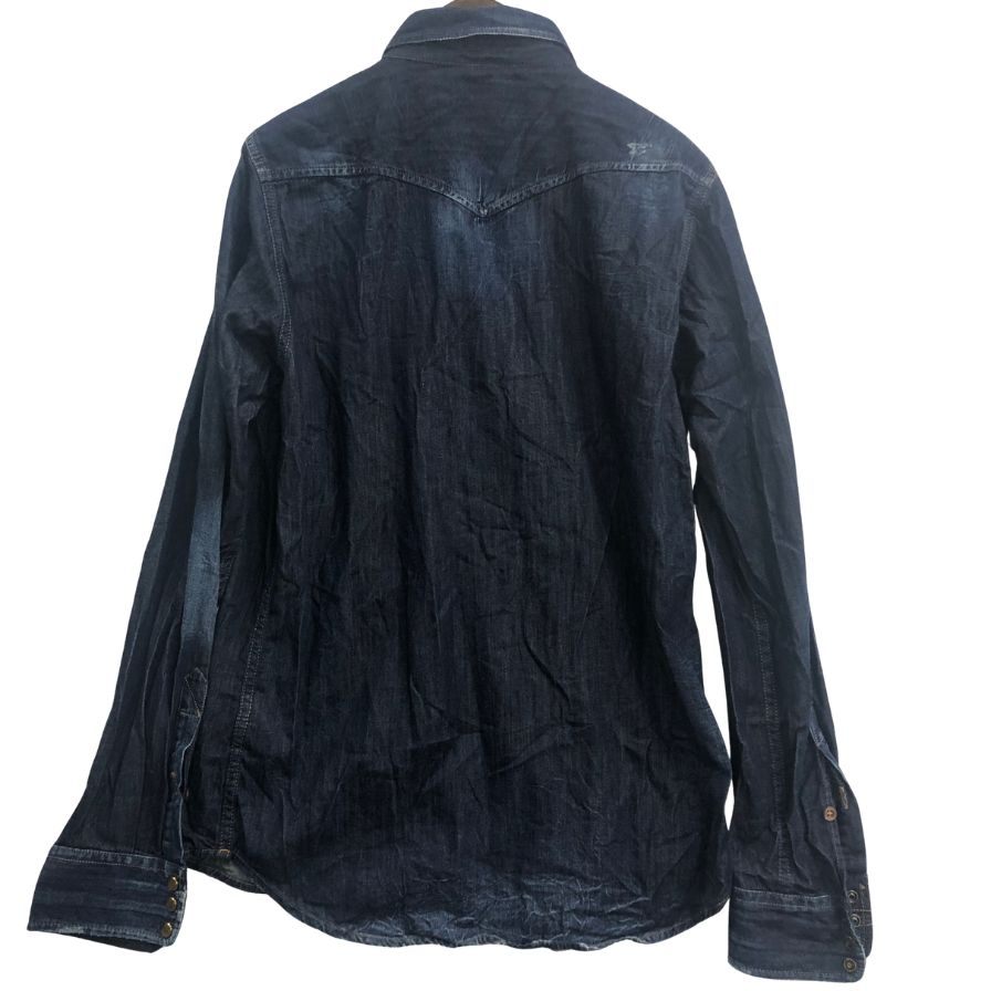 極美品◆ディーゼル デニムシャツ ダークインディゴ サイズM スリムフィット DIESEL 【AFB3】